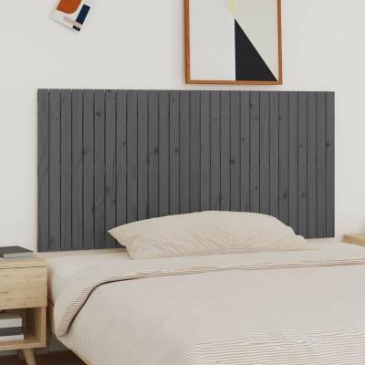 Vidaxl t&ecirc;te de lit murale gris 185x3x90 cm bois massif de pin