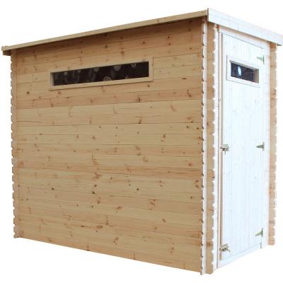 TIMBELA M306A+M306G - Abri de jardin en bois - H198 x l239 x L144 cm / 2.63 m2 AVEC SOL TRAIT&Eacute;