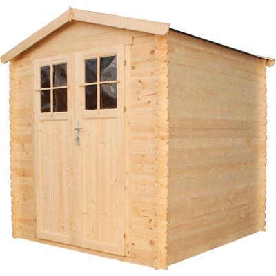 Abri de jardin en bois 3,53 m&sup2; - Timbela M343F+M343G - maison de jardin en Pin / &eacute;pic&eacute;a- 188x188 cm