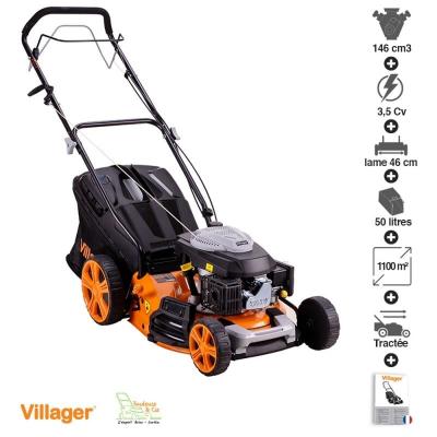 Tondeuse &agrave; gazon mulching tract&eacute;e 146cc 4 en 1 coupe 46cm Prime 4111T
