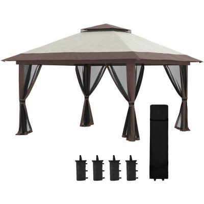 Barnum de jardin pop-up pliant sacs de lestage transport inclus beige