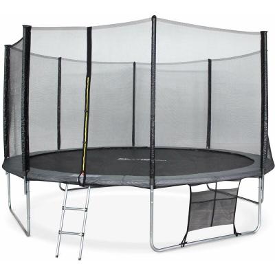Trampoline 430 Cm Gris Avec Filet De Protection. &Eacute;chelle. B&acirc;che. Filet Pour Chaussures. Kit