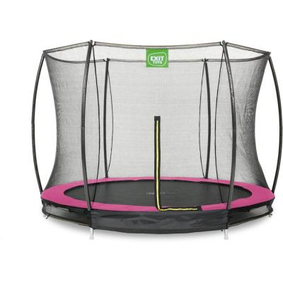Trampoline enterr&eacute; Silhouette &oslash;244cm avec filet de s&eacute;curit&eacute; - rose