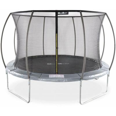 Trampoline Rond &Oslash; 370 Cm Gris Avec Filet De Protection Int&eacute;rieur - Saturne Inner - Nouveau Mod&egrave;le -