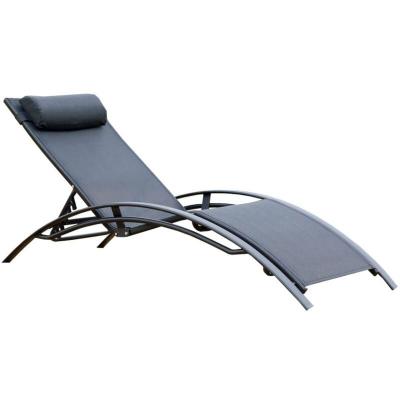 Transat de jardin empilable et ajustable noir BAHIA