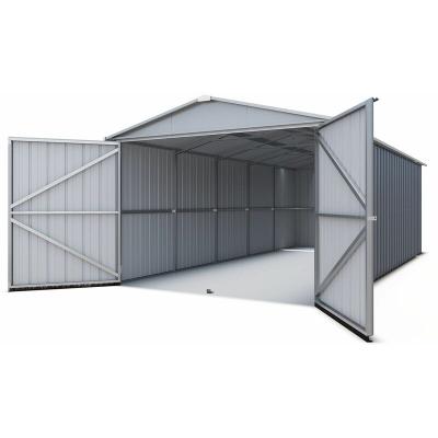 Garage m&eacute;tal gris Yardmaster 17,36 m&sup2; + kit d'ancrage