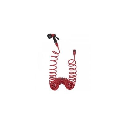 Tuyau d'arrosage spirale 15m avec pistolet et raccords