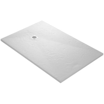 Receveur de douche 120 x 90 cm en r&eacute;sine finition ardoise - blanc RC12090SLATE-9010