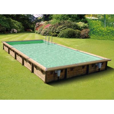Piscine en bois Lin&eacute;a 500 x 800 x 140 cm - Liner gris