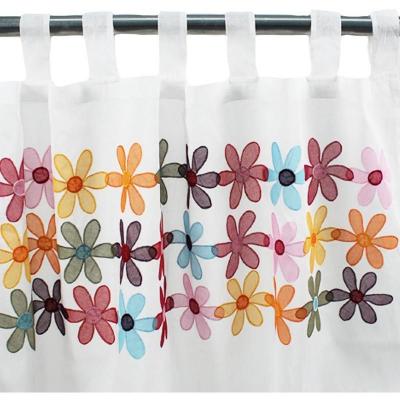 Voilage UNITED FLOWERS &agrave; pattes (110x250cm) Blanc