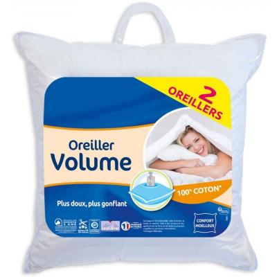 Lot De 2 Oreillers 60 X 60 Cm "Super Gonflant Isolane" Bleu Cabeige