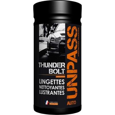 UNPASS - nettoyant auto - 80 lingettes , microfibre , &eacute;tui/fourreau