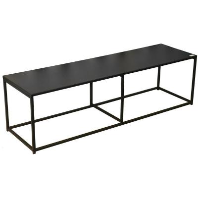 Meuble TV design en m&eacute;tal Madison - L. 140 x H. 40 cm - Noir