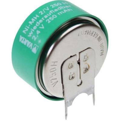 V2/250H-SLF ++/- Pile bouton rechargeable 250H NiMH 250 mAh 2.4 V