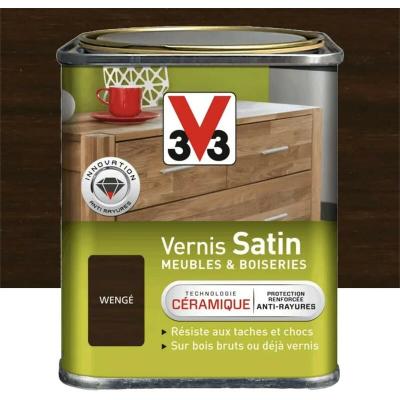 V33 Vernis int&eacute;rieur Satin meubles & boiseries, Weng&eacute; 0,25L