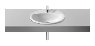 Vasque &agrave; encastrer de 56 cm en porcelaine blanche Aloa Roca