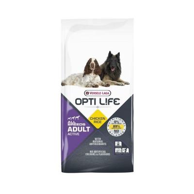 Croquettes Opti Life pour adulte actif toutes races Sac 12,5 kg