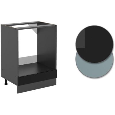 Vicco - Meuble pour four R-Line, Noir Haute brillance, 60 cm sans plan de travail