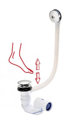 Vidage baignoire Easyclic commande au pied 650mm - Nicoll