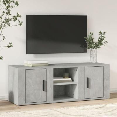 Vidaxl meuble tv gris b&eacute;ton 100x31,5x35 cm bois d'ing&eacute;nierie