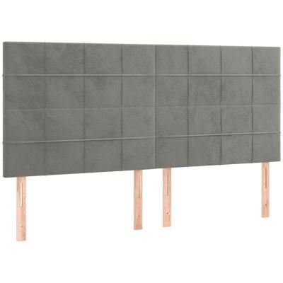 Vidaxl - T&ecirc;te de lit &agrave; led Gris clair 200x5x118/128 cm Velours