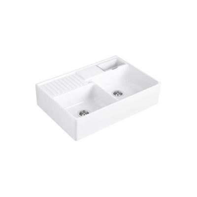 Evier cuisine Tradition, blanc CeramicPlus, Avec vidage manuel