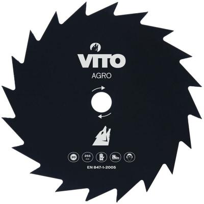Lame de coupe pour d&eacute;broussailleuse 20 dents Diam 255mm Alesage 25.4 VITO