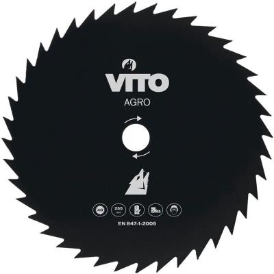 Vito - Lame de Coupe pour D&eacute;broussailleuse 40 dents Diam 255mm Alesage 25.4 black