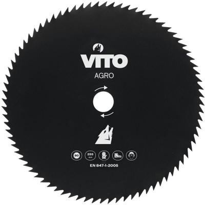 Vito - Lame de coupe pour d&eacute;broussailleuse 80 dents &Oslash;255mm Alesage 25.4 black