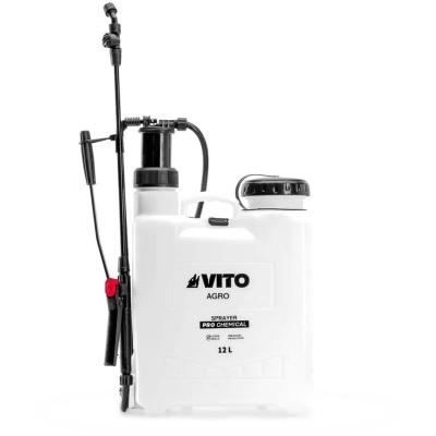 Pulv&eacute;risateur de Jardin 12L Produits Corrosifs, Alcalins R&eacute;gulateur de pression - 4 Buses VITO