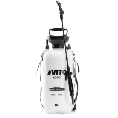 Vito - Pulv&eacute;risateur de Jardin 8L Produits Corrosifs, Alcalins R&eacute;gulateur de pression 4 Buses