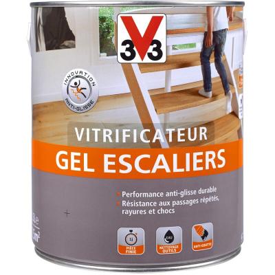 Vitrificateur Gel escaliers V33 Ch&ecirc;ne moyen Satin 2,5L - Ch&ecirc;ne moyen