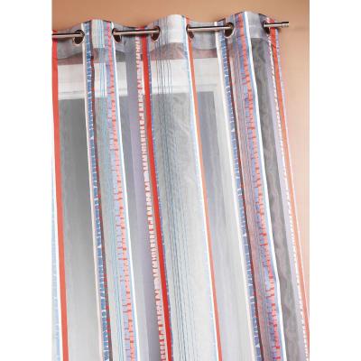 Voilage en organza jacquard &agrave; rayures verticales color&eacute;es 140 x 260 cm
