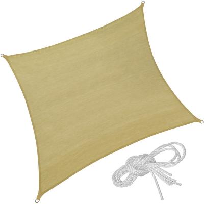 TECTAKE Voile d&rsquo;Ombrage Carr&eacute; 5,4 m x 5,4 m Sable du D&eacute;sert