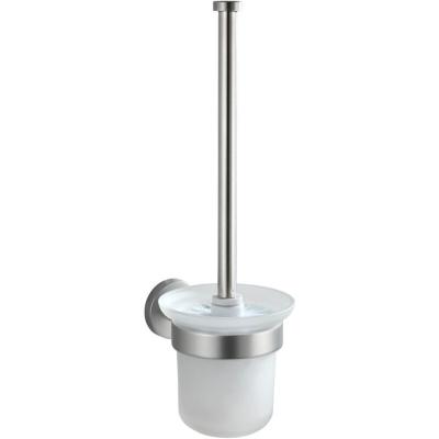 Wenko - Porte brosse wc mural Bosio, acier inox - verre, 10x35x14 cm, mat - Mat