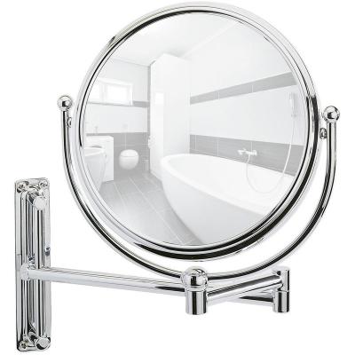 Miroir mural grossissant de salle de bain Deluxe - Diam. 19 cm - Argent
