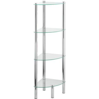 Etag&egrave;re d'angle de salle de bain yago, 4 &eacute;tages - chrome/transparent