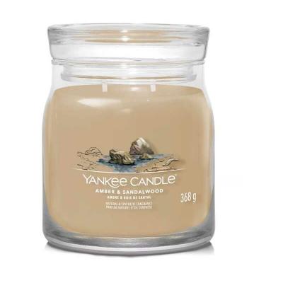 Yankee Candle - Bougie signature ambre et bois de santal mod&egrave;le moyen