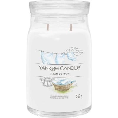 Bougie signature coton frais grand mod&egrave;le - - Blanc - Verre