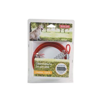 ZOLUX C&acirc;ble d'attache avec ressort - 3 m - Pour chien