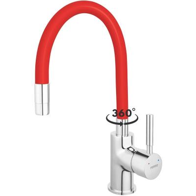 Zumba Robinet mitigeur de cuisine bec flexible Rouge - Rouge