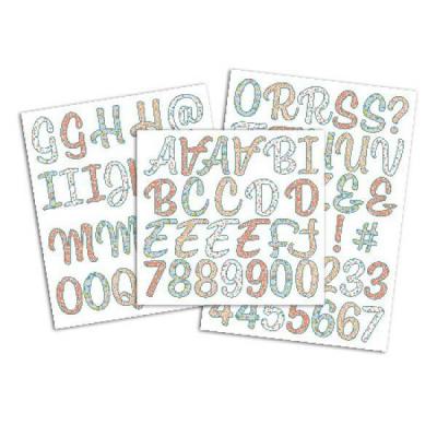 Motifs thermocollants chiffres et lettres pastel -