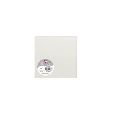 Clairefontaine Paquet de 25 cartes simples Pollen 135x135mm 210g/m&sup2; - Gris perle - Lot de 4