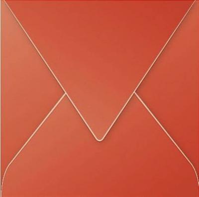 Enveloppe 120g 140x140 rouge corail pqt 20
