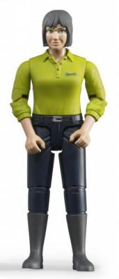 Personnage Femme avec chemise verte et pantalon Bleu fonc&eacute; Ech:1/16 - BRU60405 
