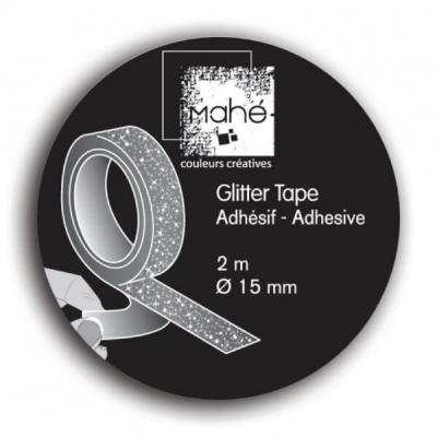 Masking tape - Glitter - Argent - 15mm x 2m