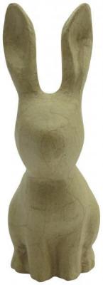 Lapin grandes oreilles en papier m&acirc;ch&eacute; 21,5cm