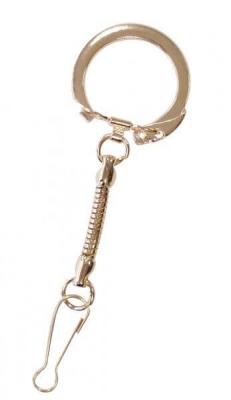 Attache m&eacute;tallique porte-cl&eacute; dor&eacute;