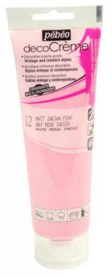P&eacute;b&eacute;o Peinture Acrylique Texture Cr&egrave;me pour la D&eacute;coration - Finition Mate - 120 ML - Rose Indien