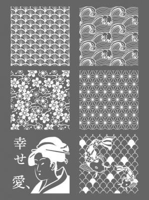 Pochoir pour p&acirc;te polym&egrave;re - Japon - Graine cr&eacute;ative